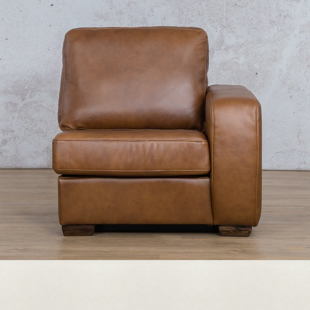 Stanford Leather 1 Seater Left Arm Leather Gallery Czar White | Leather Gallery 