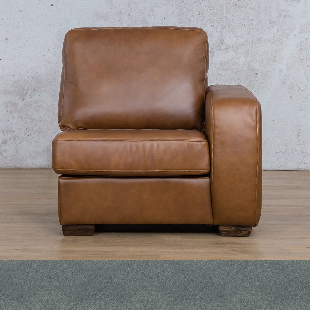 Stanford Leather 1 Seater Left Arm Leather Gallery Flux Blue  | Leather Gallery 