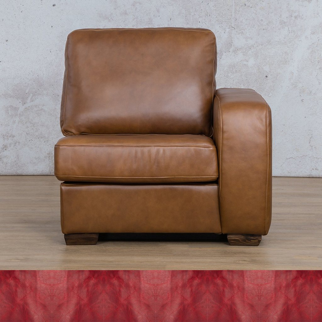 Stanford Leather 1 Seater Left Arm Leather Gallery Royal Ruby  | Leather Gallery 