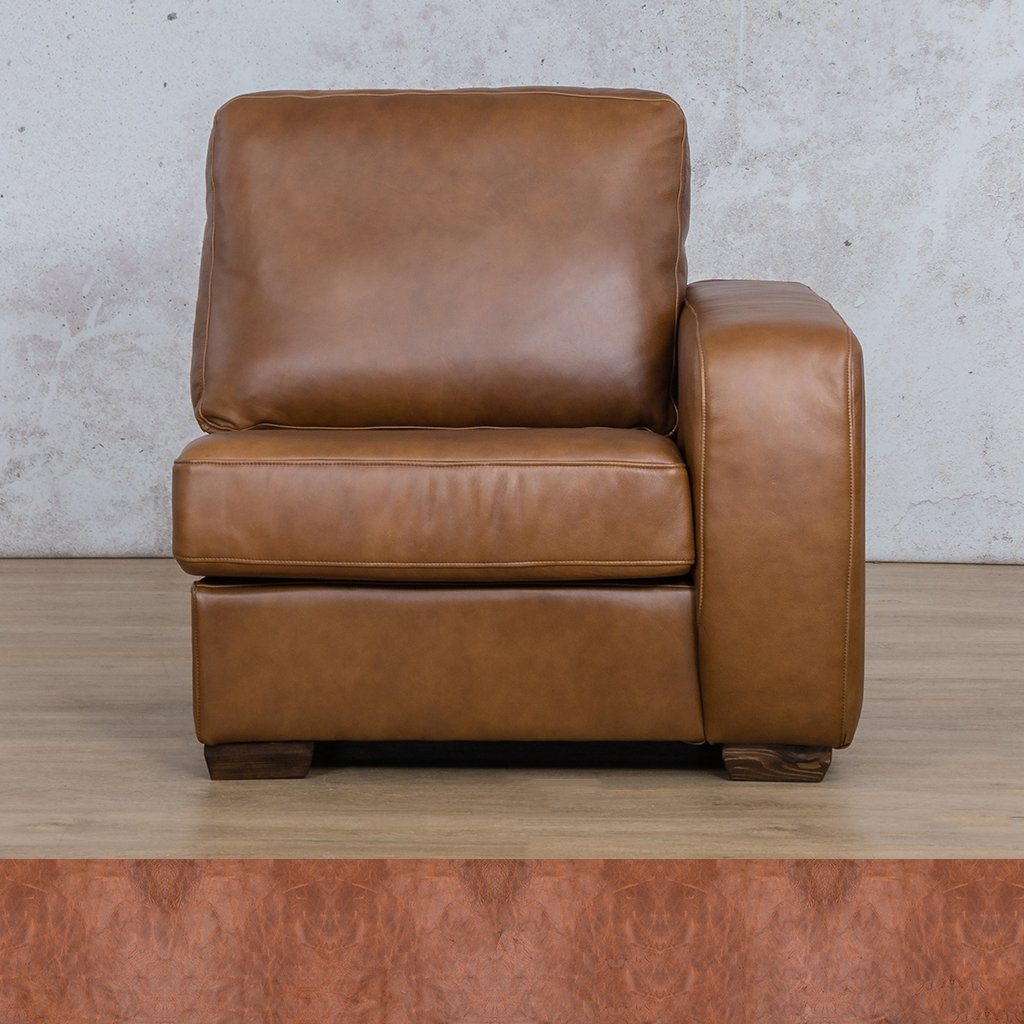 Stanford Leather 1 Seater Left Arm Leather Gallery Royal Saddle  | Leather Gallery 