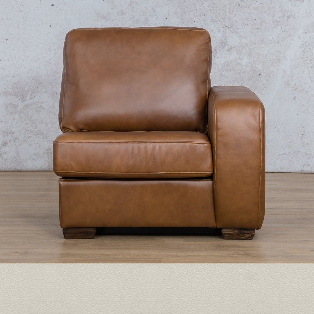Stanford Leather 1 Seater Left Arm Leather Gallery Urban White | Leather Gallery 