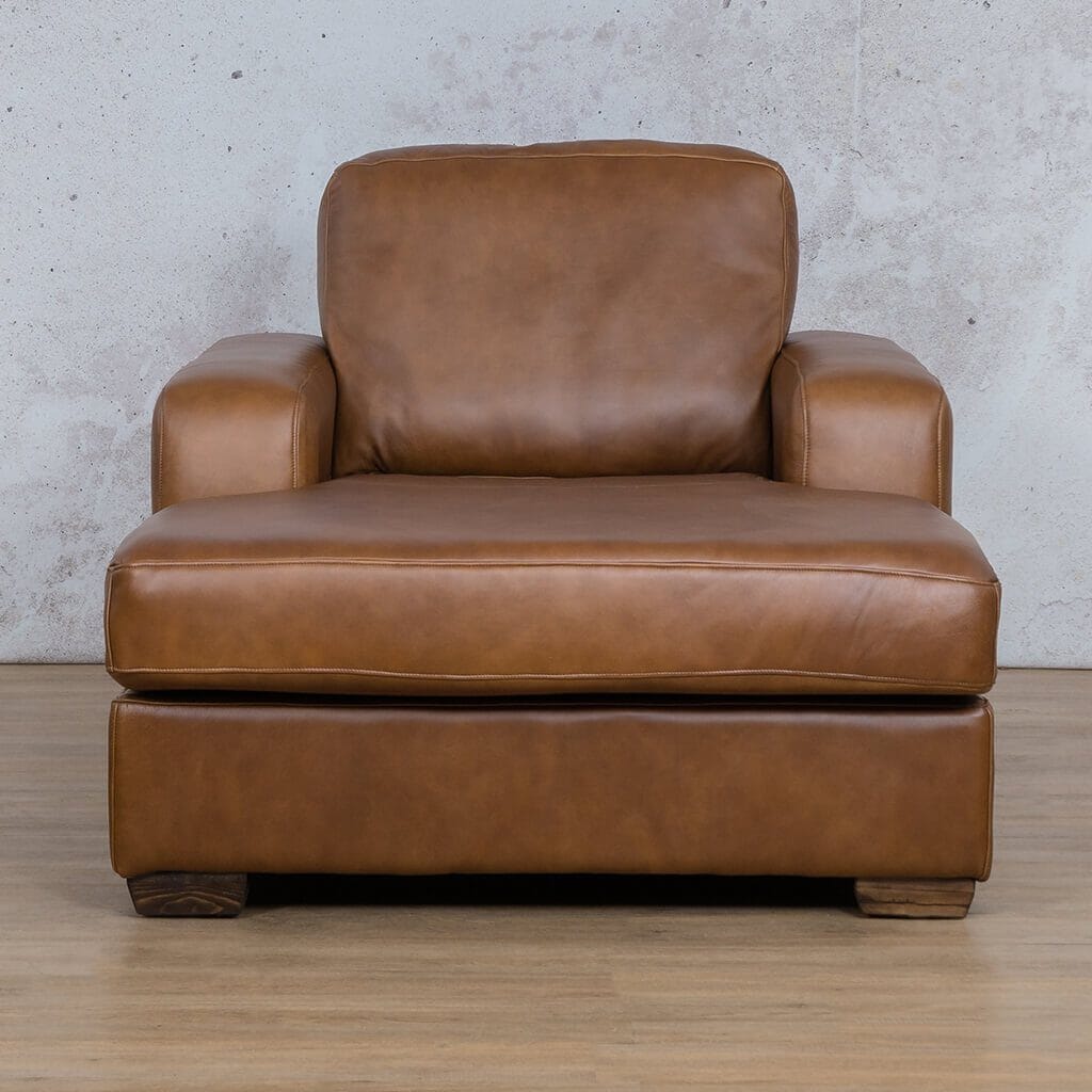 Stanford Leather 2 Arm Chaise Leather Corner Sofa Leather Gallery Czar Pecan-S Full Foam