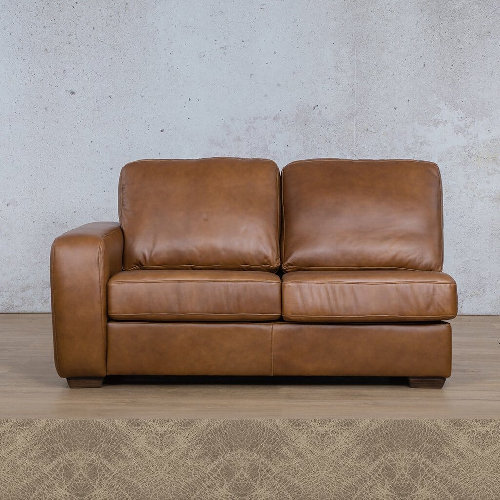 Stanford Leather 2 Seater LHF Leather Sofa Leather Gallery Bedlam Taupe Full Foam 