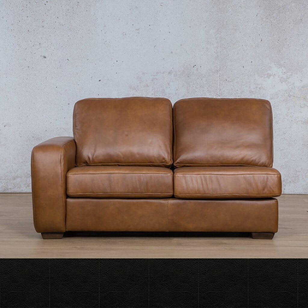Stanford Leather 2 Seater LHF Leather Sofa Leather Gallery Czar Black Full Foam 