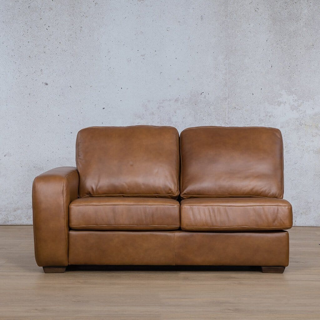 Stanford Leather 2 Seater LHF Leather Sofa Leather Gallery Czar Pecan-S Full Foam 
