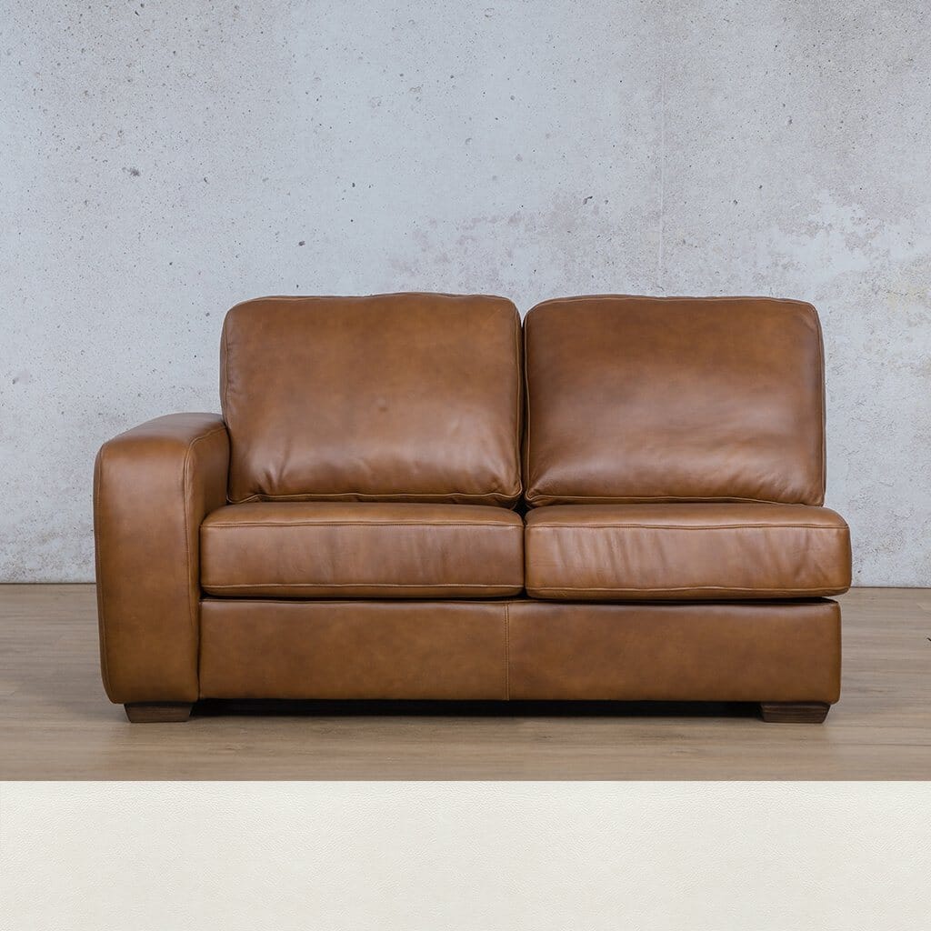 Stanford Leather 2 Seater LHF Leather Sofa Leather Gallery Czar White Full Foam