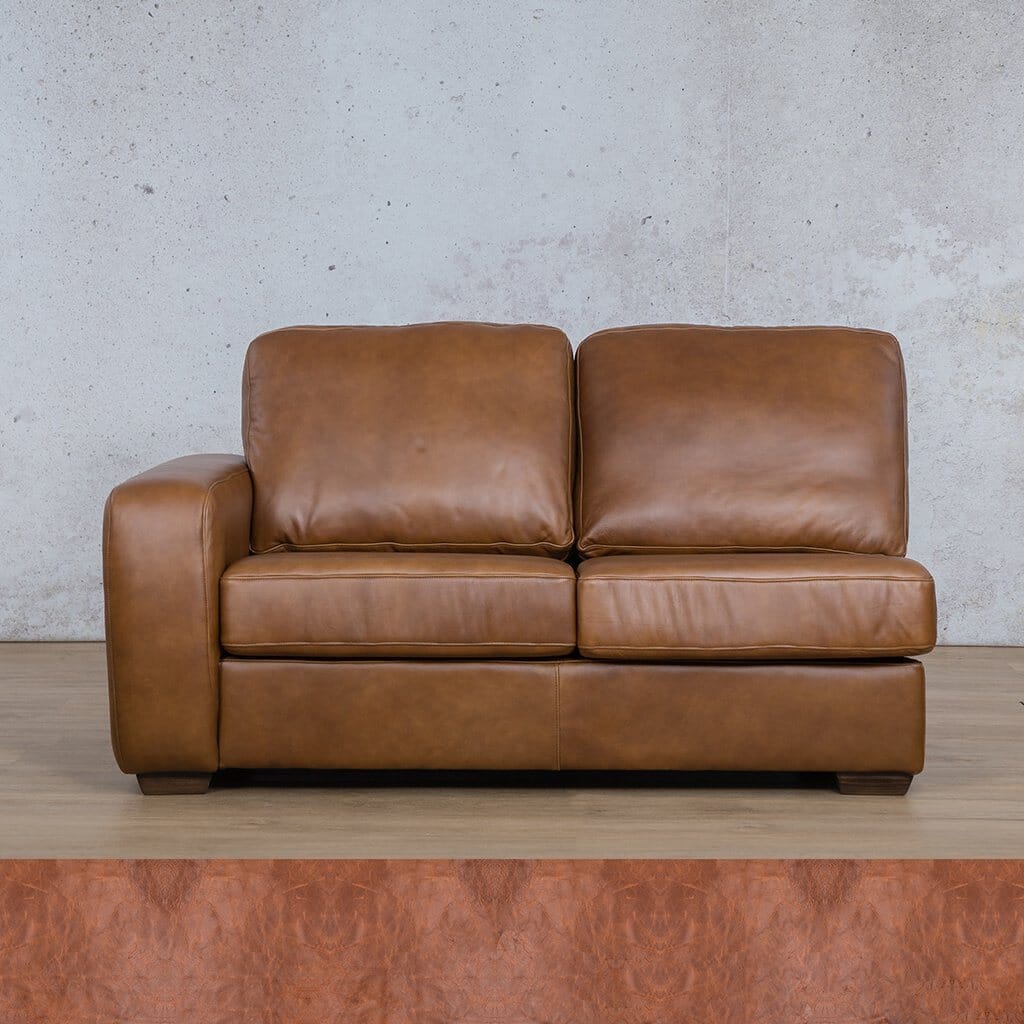 Stanford Leather 2 Seater LHF Leather Sofa Leather Gallery Royal Saddle Full Foam 