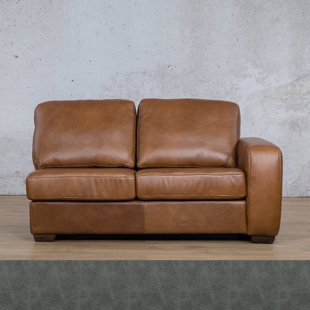 Stanford Leather 2 Seater RHF Leather Sofa Leather Gallery Bedlam Blue Night Full Foam 
