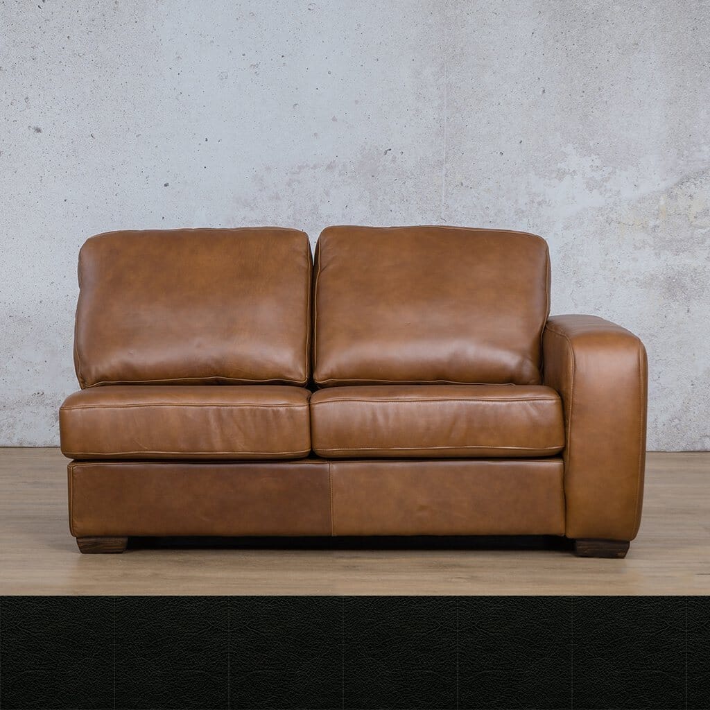 Stanford Leather 2 Seater RHF Leather Sofa Leather Gallery Czar Black Full Foam