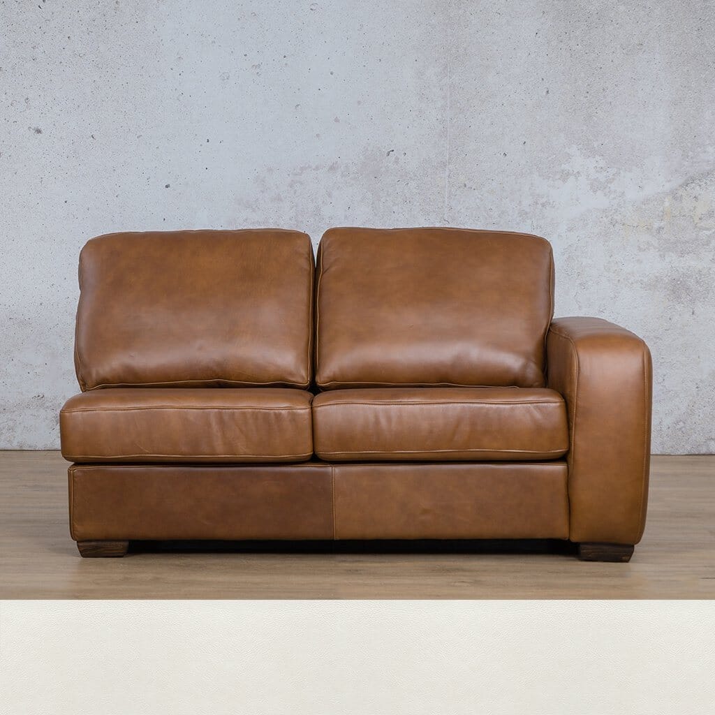 Stanford Leather 2 Seater RHF Leather Sofa Leather Gallery Czar White Full Foam