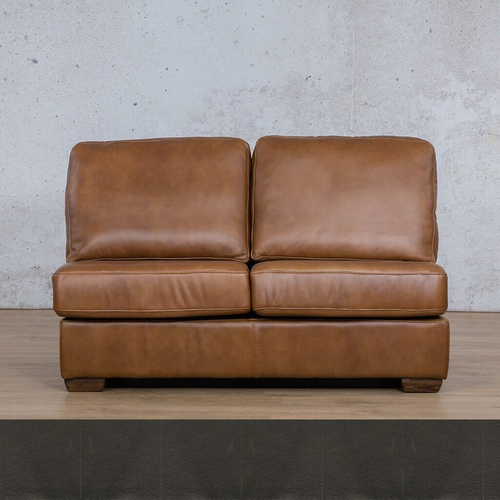 Stanford Leather Armless 2 Seater Leather Sofa Leather Gallery Czar Anthracite Full Foam 