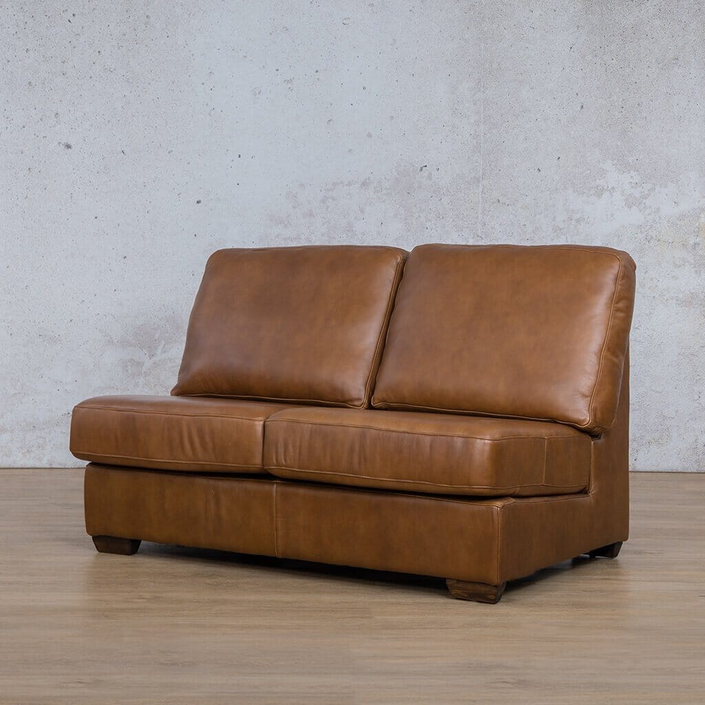 Stanford Leather Armless 2 Seater Leather Sofa Leather Gallery  Czar Pecan