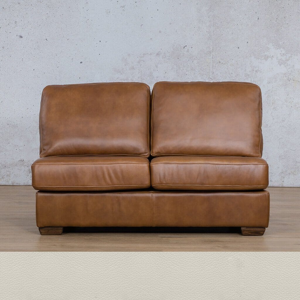 Stanford Leather Armless 2 Seater Leather Sofa Leather Gallery Urban White Full Foam 