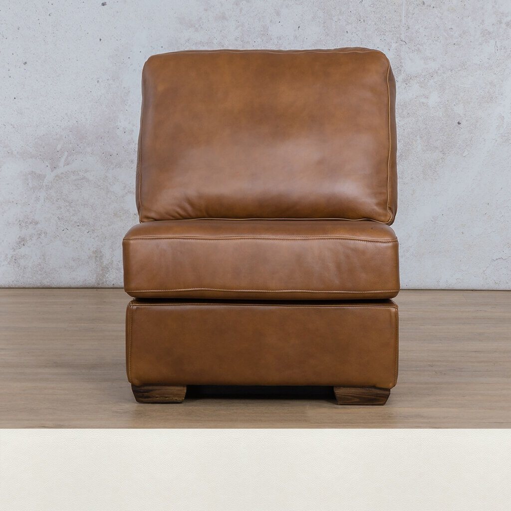 Stanford Leather Armless Chair Leather Gallery Czar White  