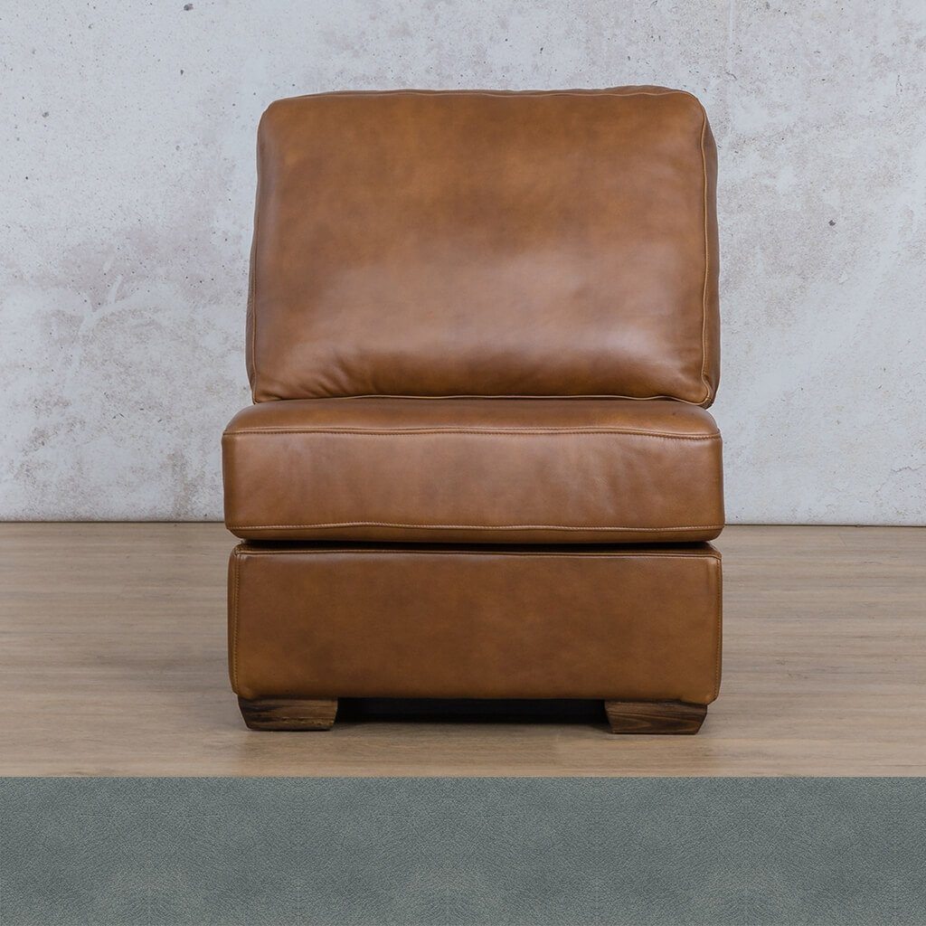 Stanford Leather Armless Chair Leather Gallery Flux Blue