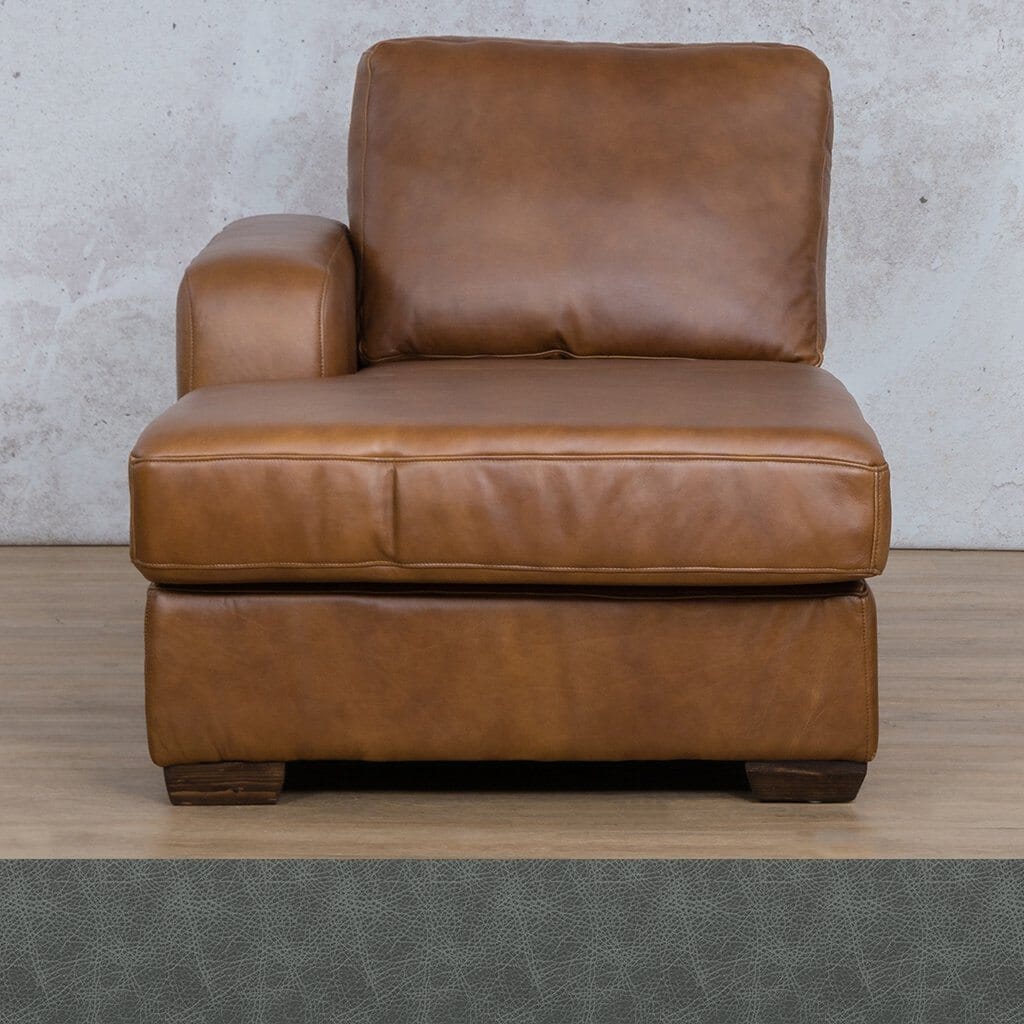 Stanford Leather Chaise LHF Leather Corner Sofa Leather Gallery Bedlam Blue Night Full Foam 
