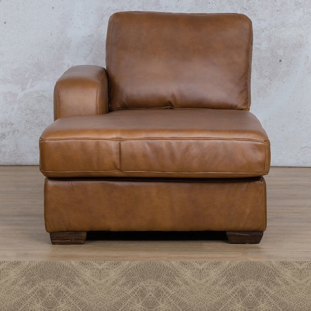 Stanford Leather Chaise LHF Leather Corner Sofa Leather Gallery Bedlam Taupe Full Foam 