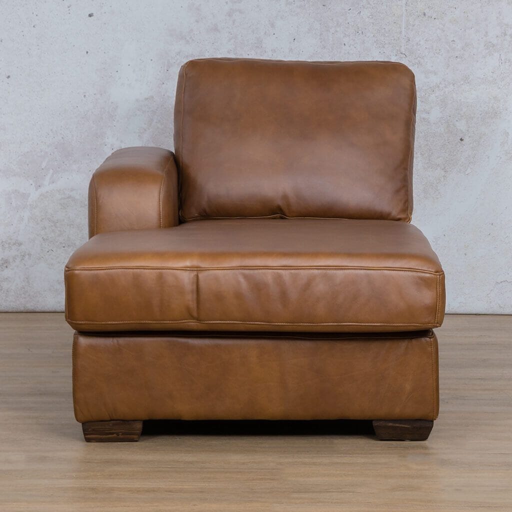 Stanford Leather Chaise LHF Leather Corner Sofa Leather Gallery Czar Pecan Full Foam