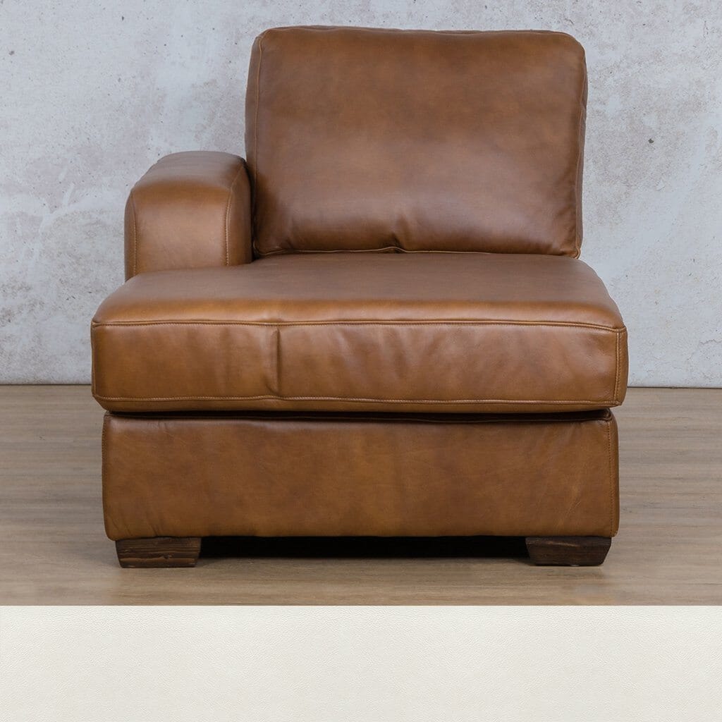 Stanford Leather Chaise LHF Leather Corner Sofa Leather Gallery Czar White Full Foam 