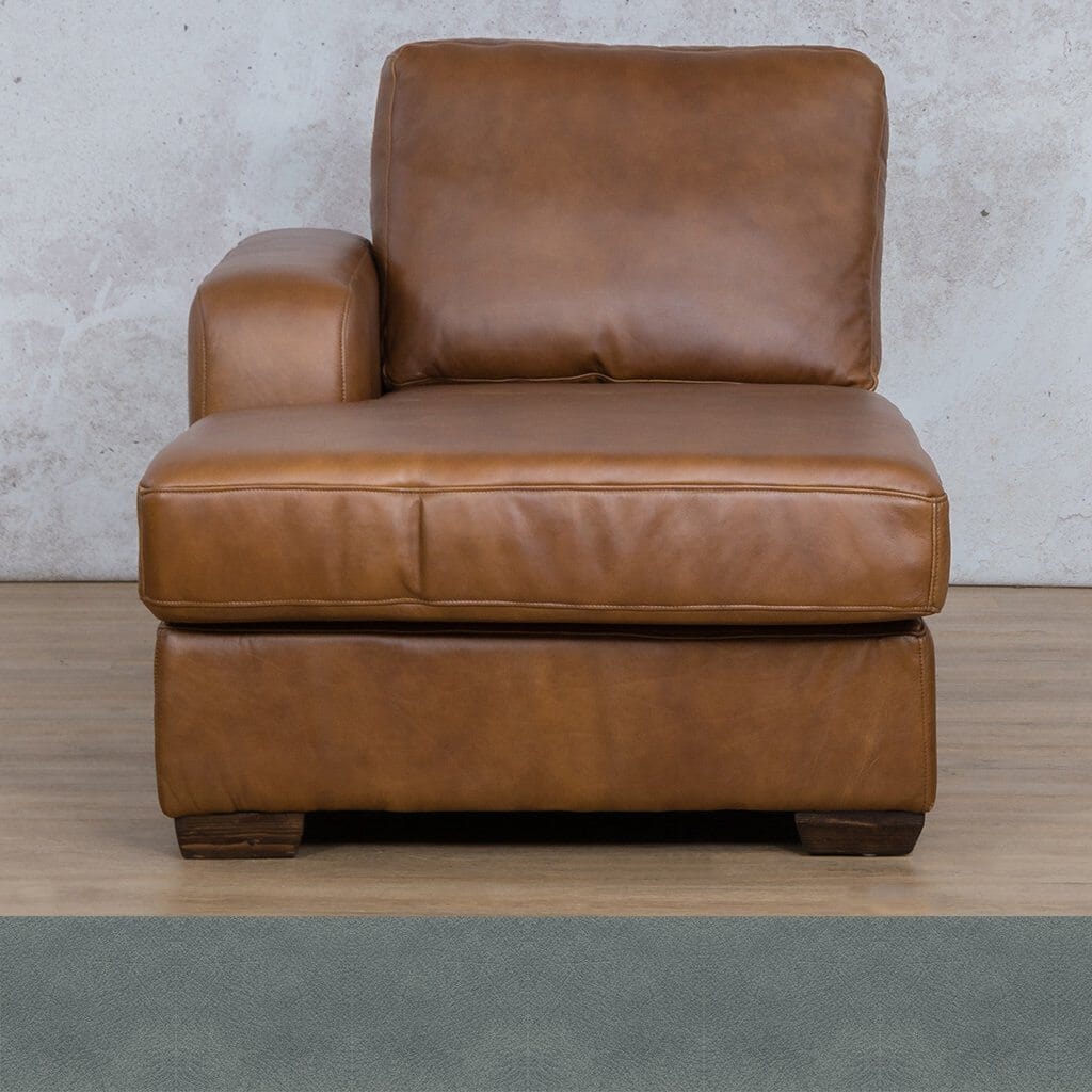 Stanford Leather Chaise LHF Leather Corner Sofa Leather Gallery Flux Blue Full Foam 
