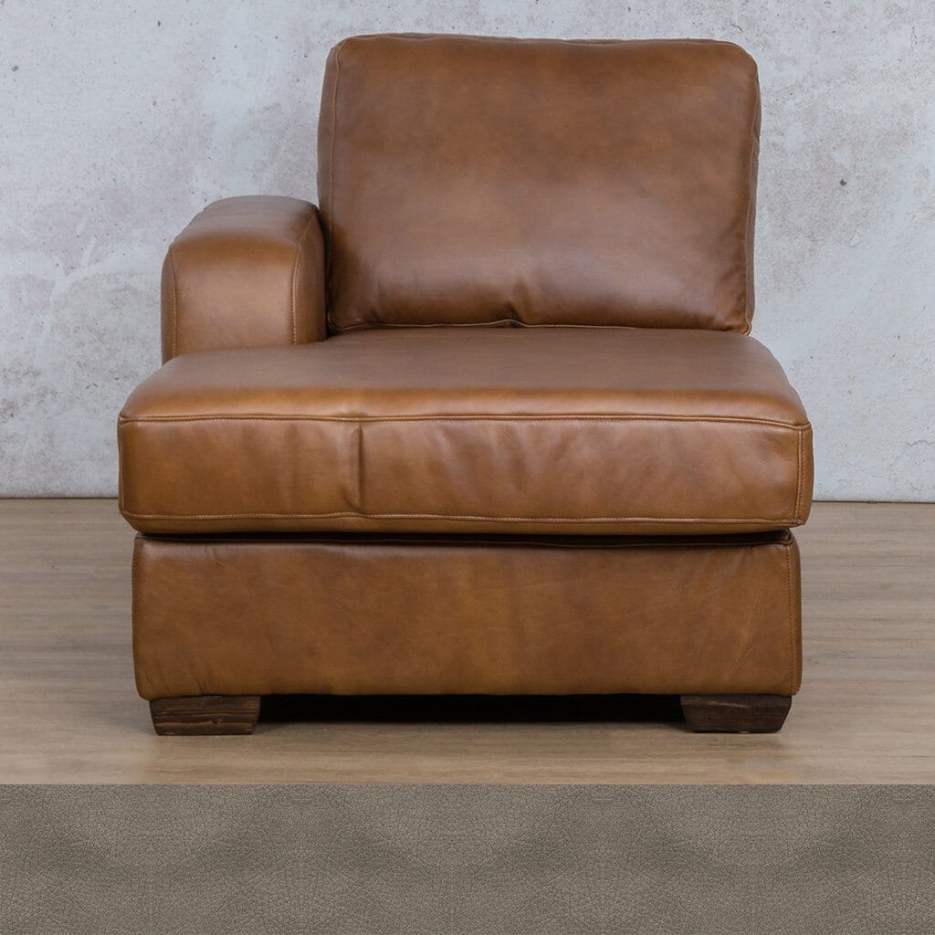 Stanford Leather Chaise LHF Leather Corner Sofa Leather Gallery Flux Grey Full Foam 