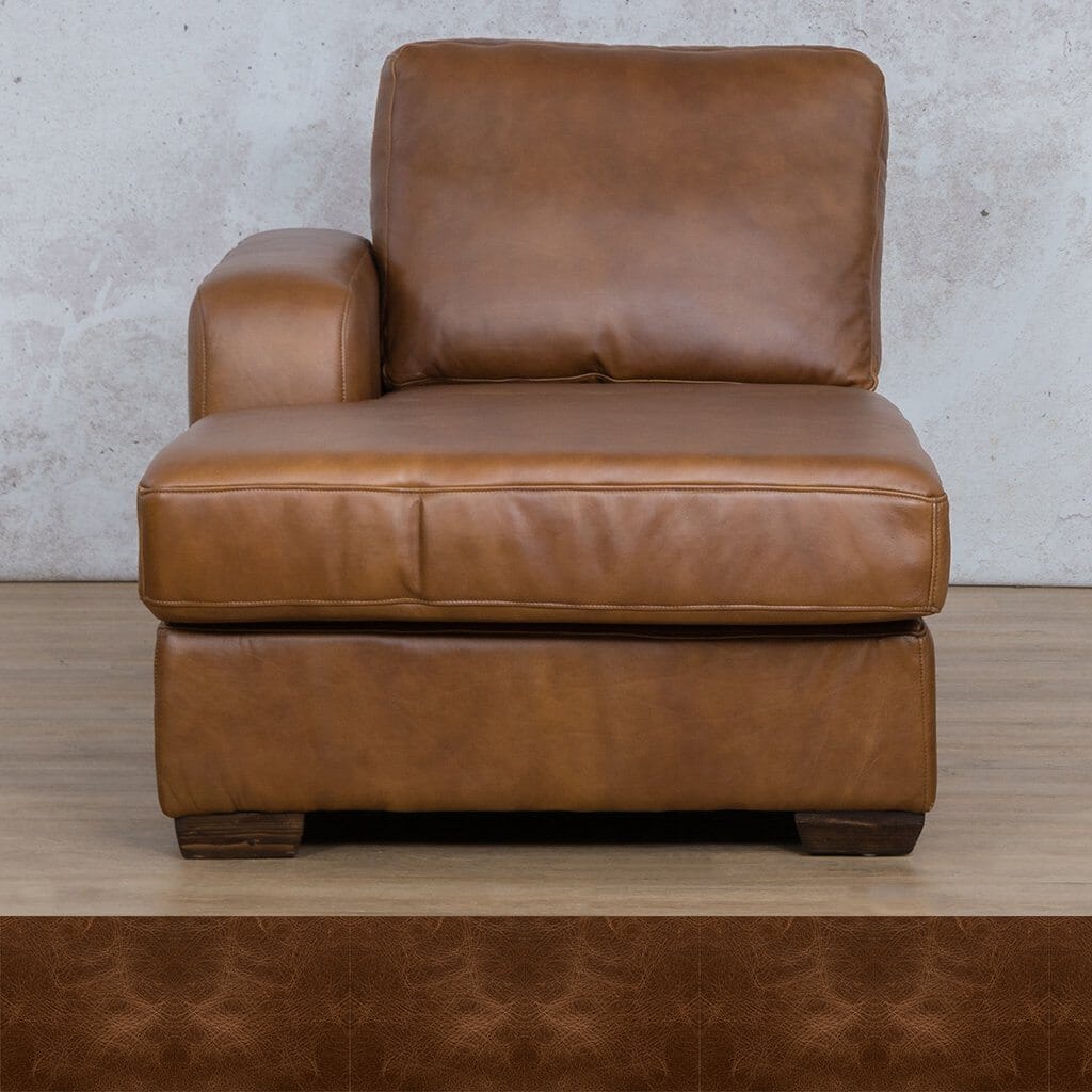Stanford Leather Chaise LHF Leather Corner Sofa Leather Gallery Royal Cognac Full Foam 