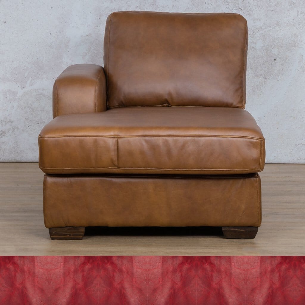Stanford Leather Chaise LHF Leather Corner Sofa Leather Gallery Royal Ruby Full Foam 