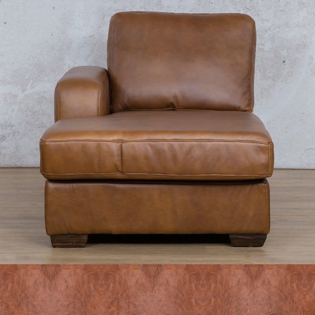 Stanford Leather Chaise LHF Leather Corner Sofa Leather Gallery Royal Saddle Full Foam 