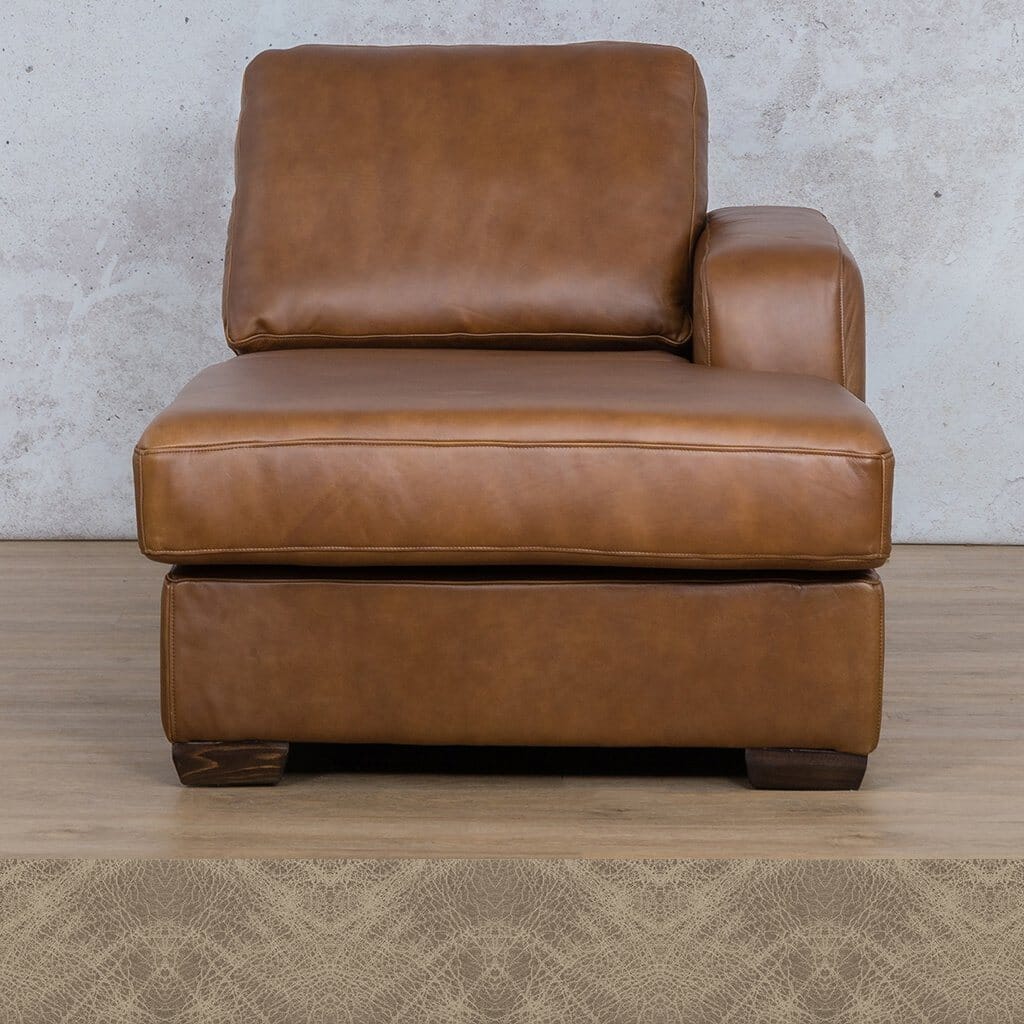 Stanford Leather Chaise RHF Leather Corner Sofa Leather Gallery Bedlam Taupe Full Foam 