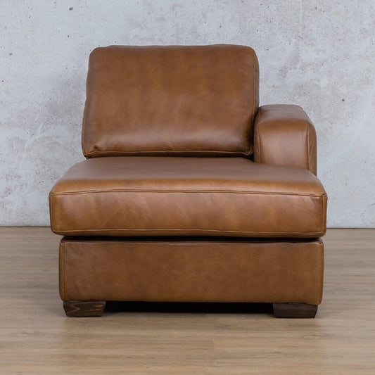 Stanford Leather Chaise RHF Leather Corner Sofa Leather Gallery Czar Pecan-S Full Foam