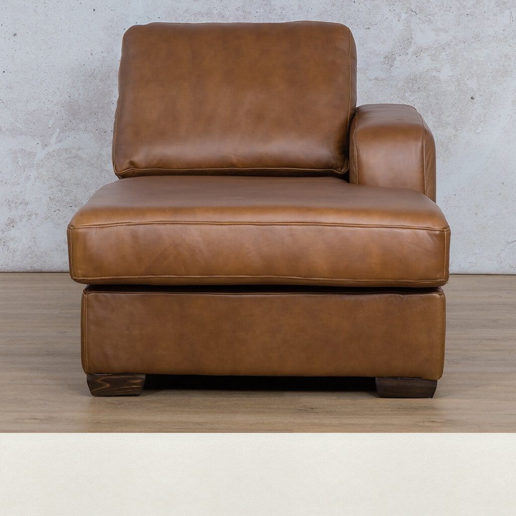 Stanford Leather Chaise RHF Leather Corner Sofa Leather Gallery Czar White Full Foam 