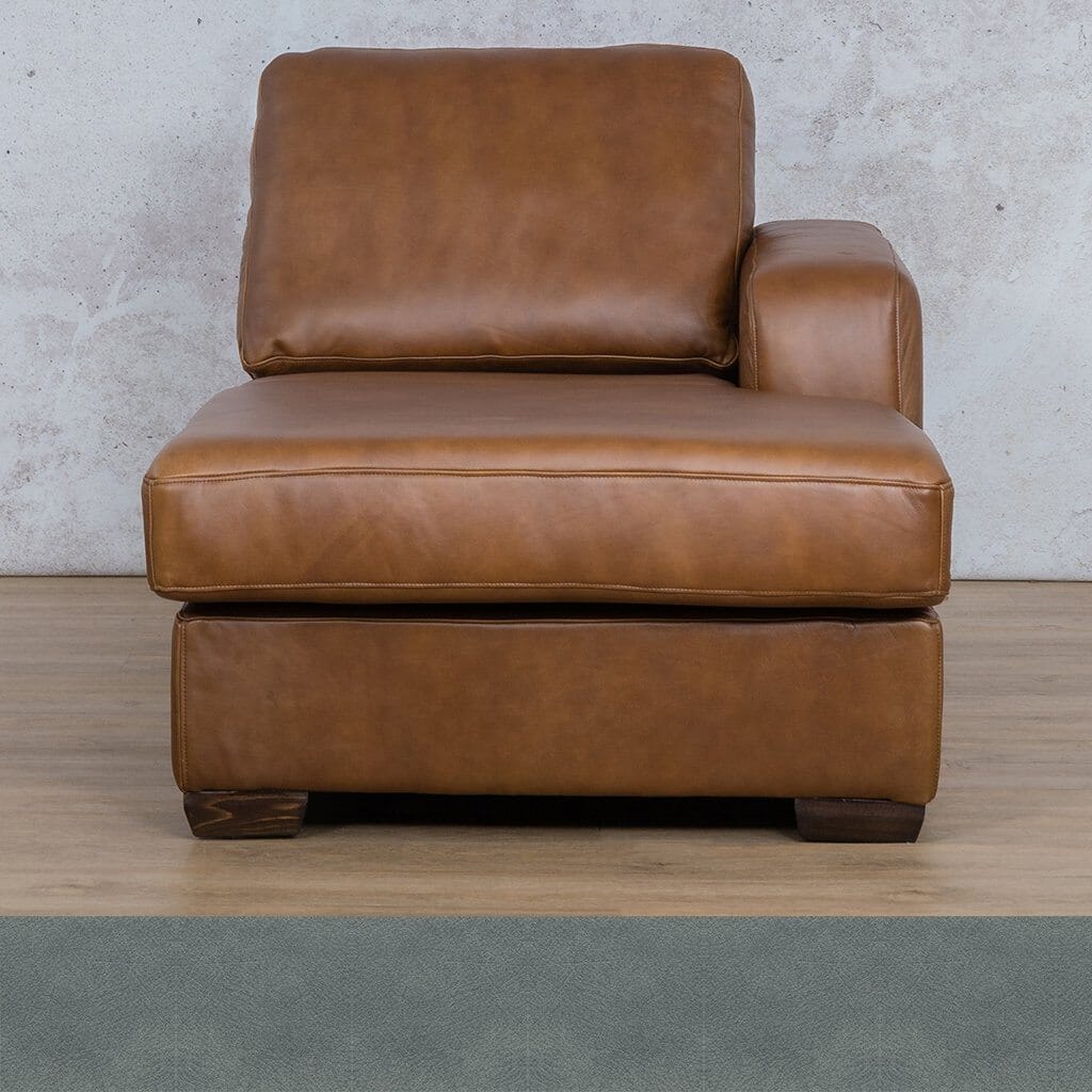 Stanford Leather Chaise RHF Leather Corner Sofa Leather Gallery Flux Blue Full Foam 