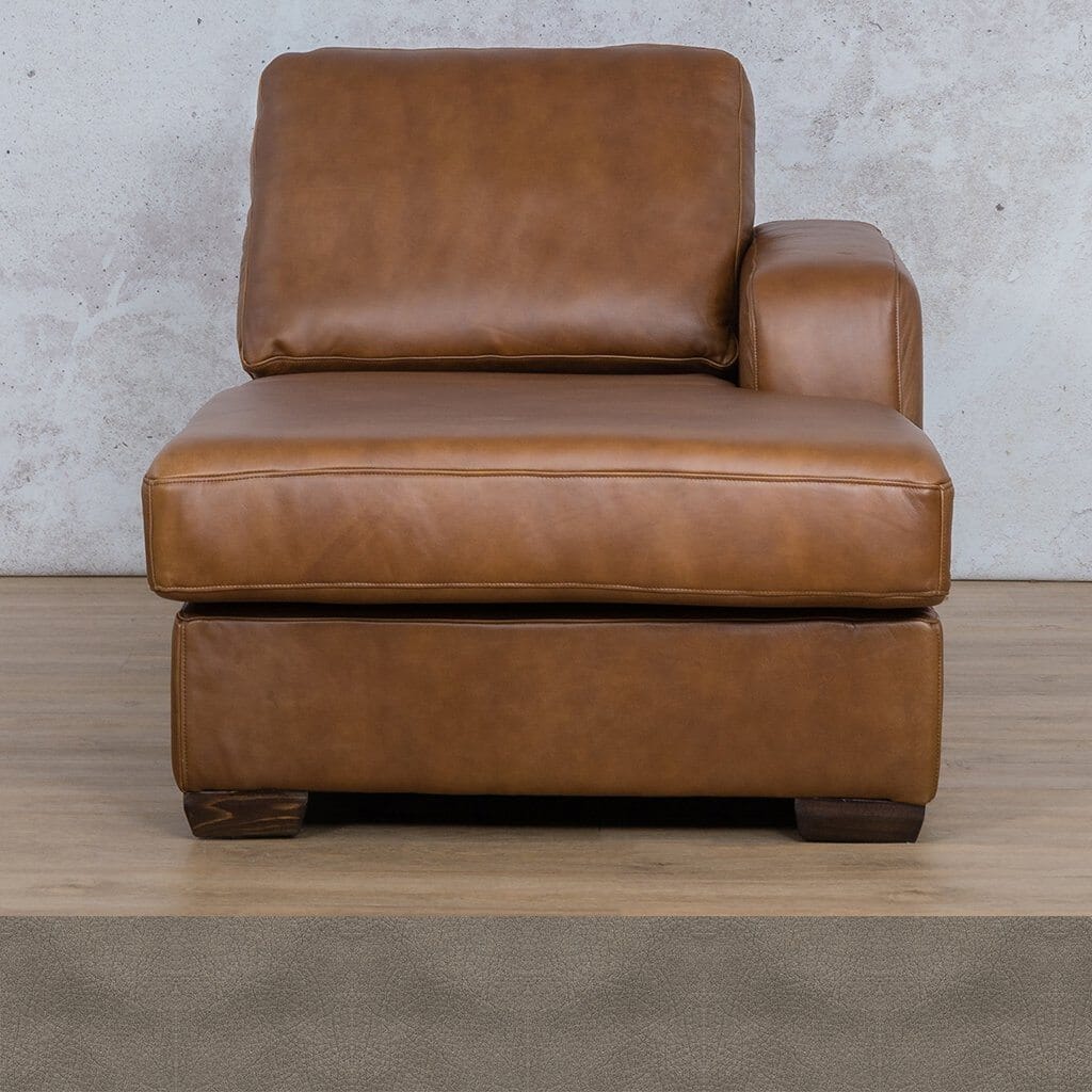 Stanford Leather Chaise RHF Leather Corner Sofa Leather Gallery Flux Grey Full Foam