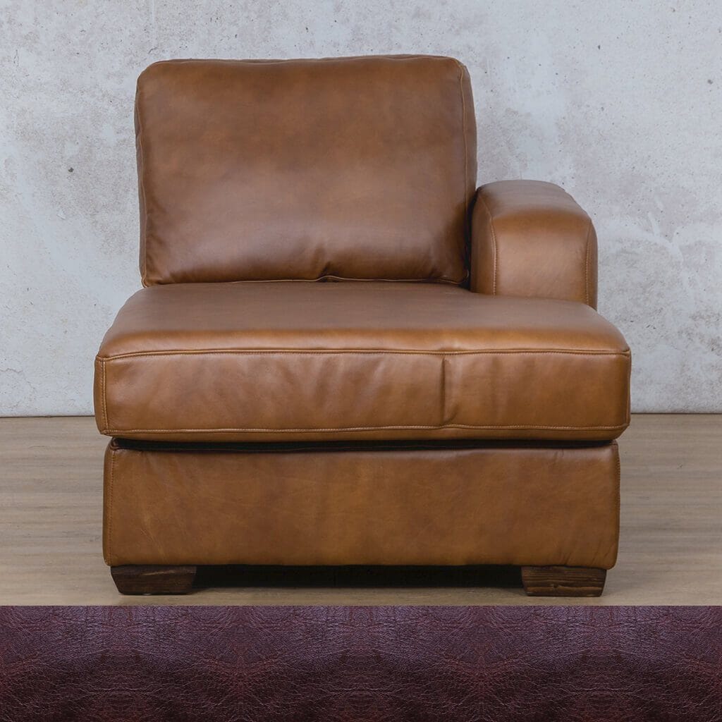 Stanford Leather Chaise RHF Leather Corner Sofa Leather Gallery Royal Coffee Full Foam