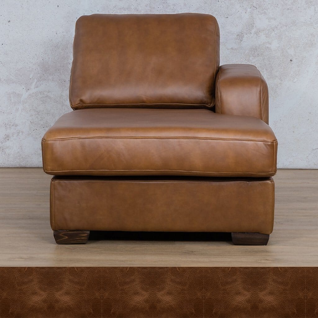 Stanford Leather Chaise RHF Leather Corner Sofa Leather Gallery Royal Cognac Full Foam 