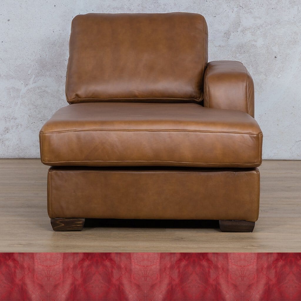 Stanford Leather Chaise RHF Leather Corner Sofa Leather Gallery Royal Ruby Full Foam 