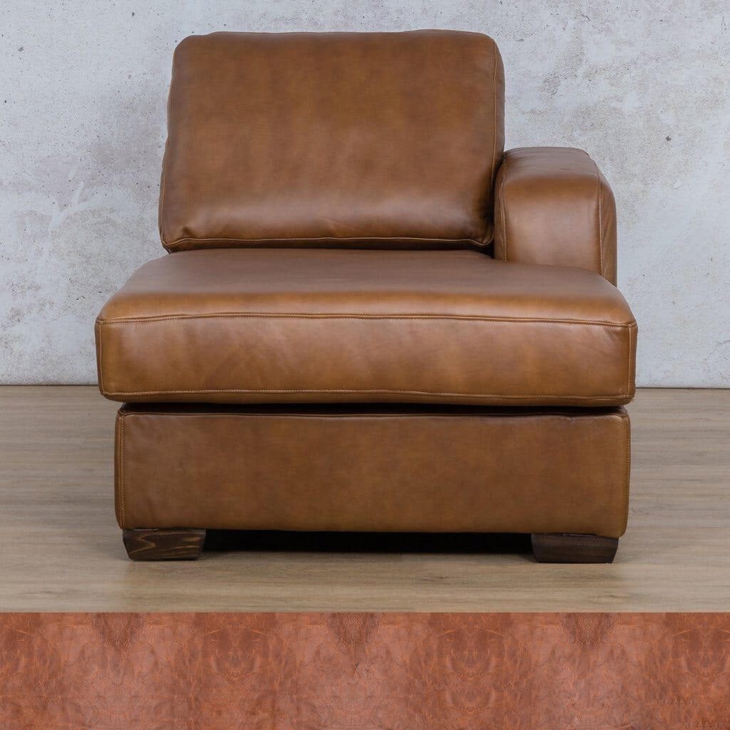 Stanford Leather Chaise RHF Leather Corner Sofa Leather Gallery Royal Saddle Full Foam 