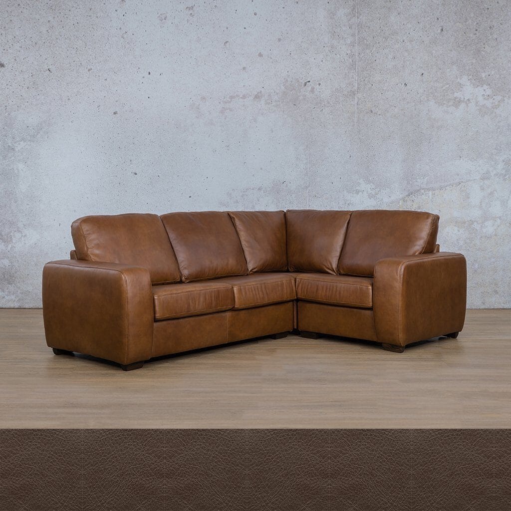 Stanford Leather L-Sectional 4 Seater - RHF Leather Sectional Leather Gallery Country Ox Blood