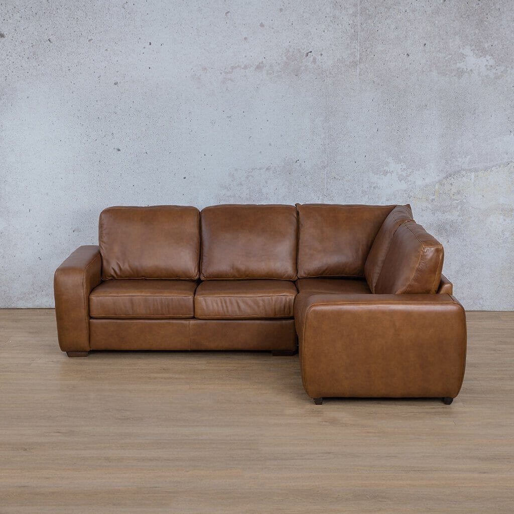 Stanford Leather L-Sectional 4 Seater - RHF Leather Sectional Leather Gallery Czar Pecan 