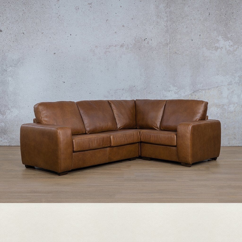 Stanford Leather L-Sectional 4 Seater - RHF Leather Sectional Leather Gallery Czar White