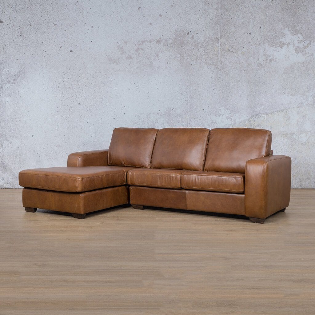 Stanford Leather Sofa Chaise - LHF Leather Sofa Leather Gallery Czar Pecan