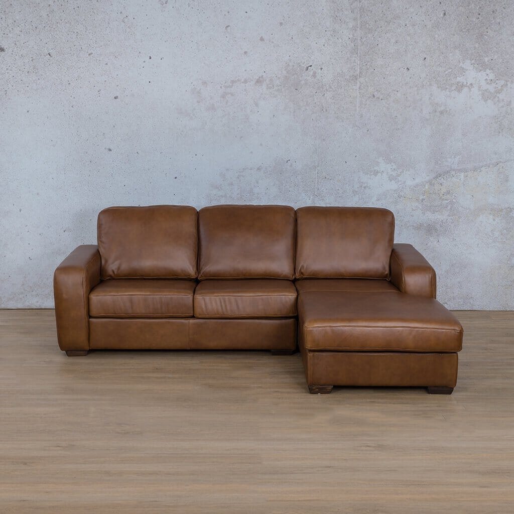 Stanford Leather Sofa Chaise - RHF Leather Sofa Leather Gallery Czar Pecan