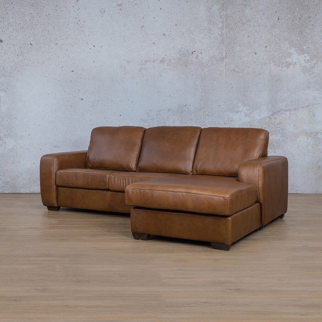 Stanford Leather Sofa Chaise - RHF Leather Sofa Leather Gallery Czar Pecan