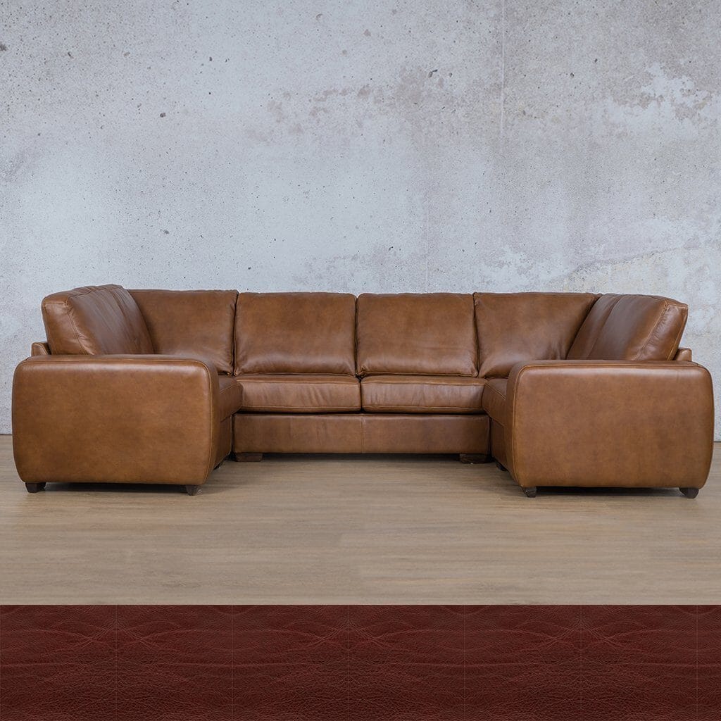 Stanford Leather U-Sofa Leather Sectional Leather Gallery Czar Ruby