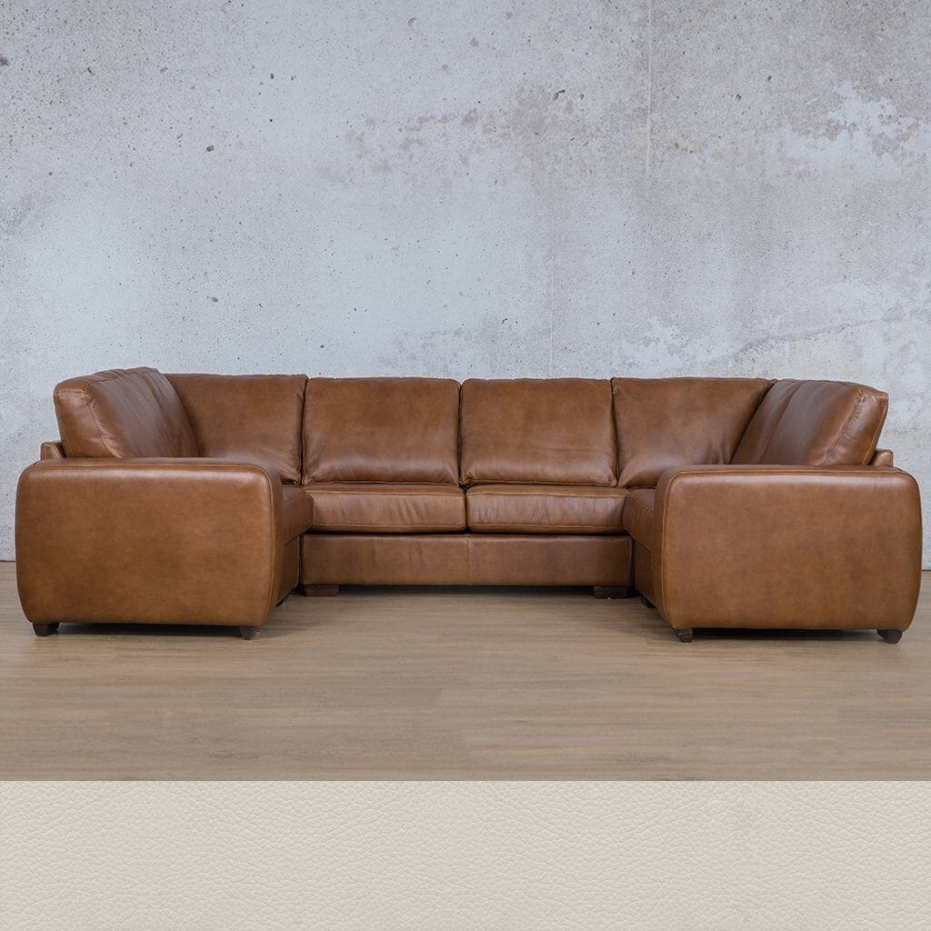 Stanford Leather U-Sofa Leather Sectional Leather Gallery Urban White