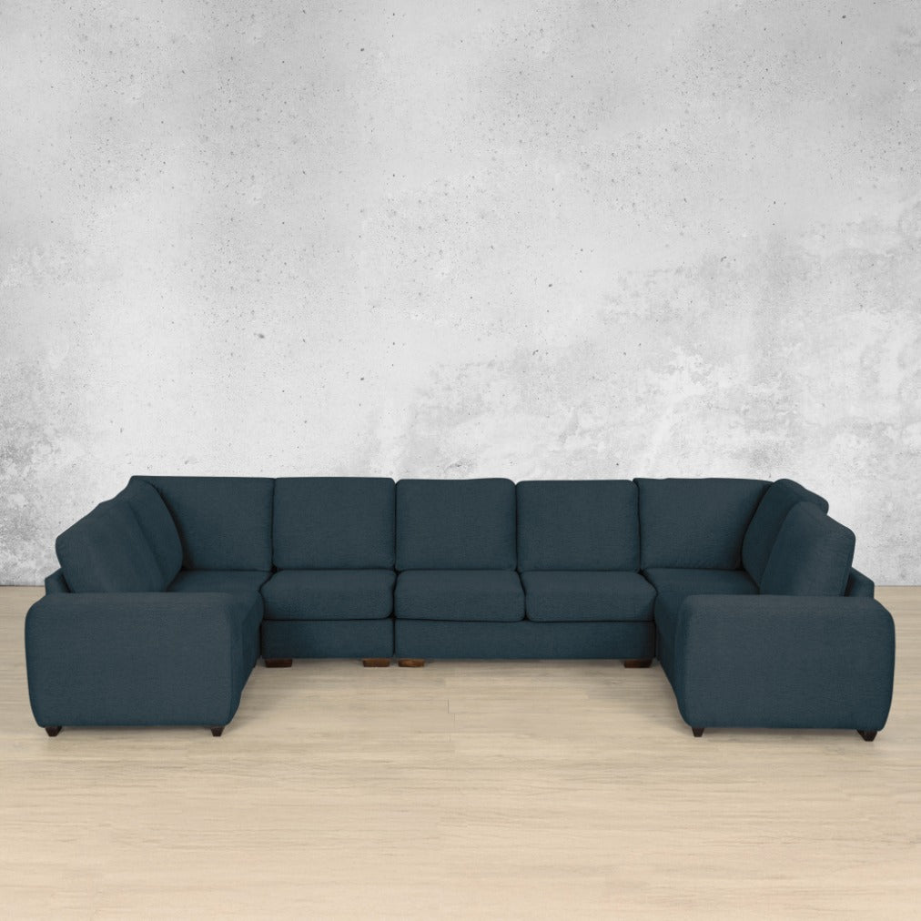 stanford Fabric modular u sofa sectional air force blue  