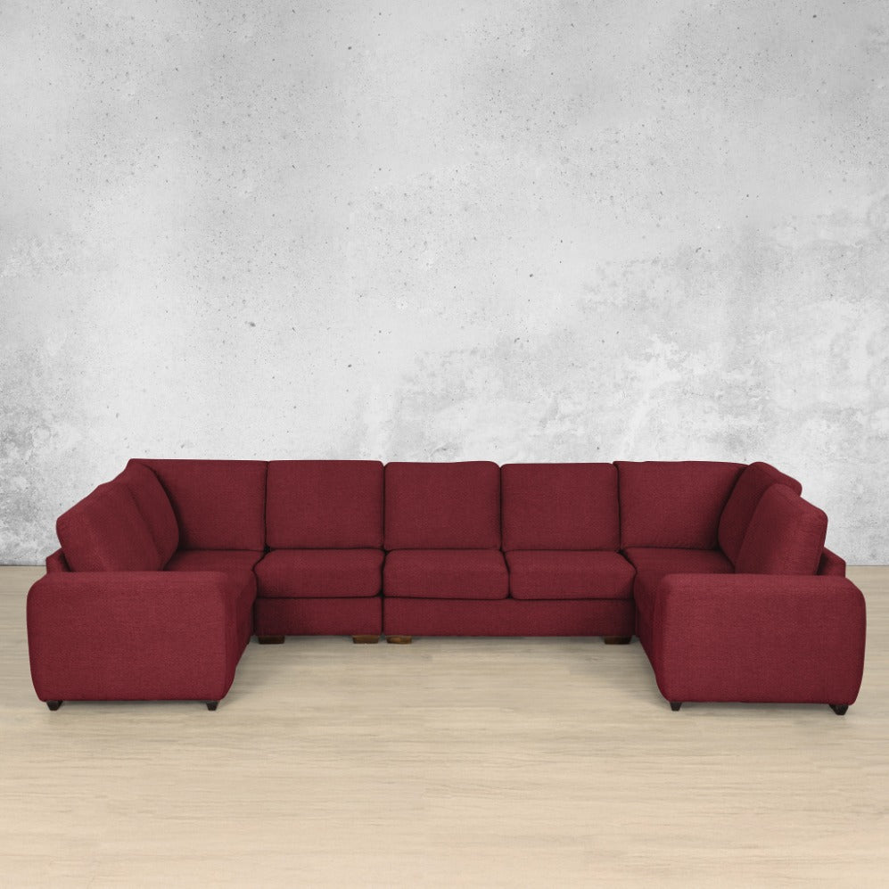 stanford Fabric modular u sofa sectional deep cherry