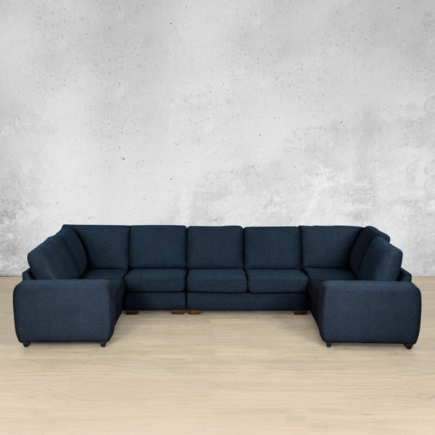 stanford Fabric modular u sofa sectional kenya nave blue 