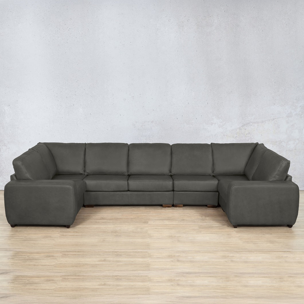 Stanford Leather Modular U-Sofa Leather Sectional Leather Gallery Czar Anthracite 