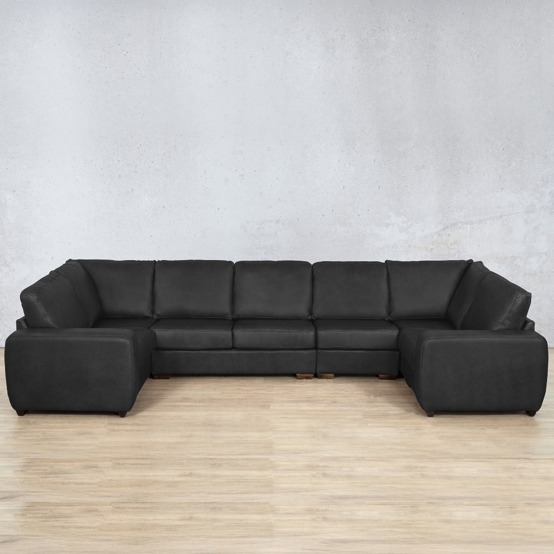 Stanford Modula U Sofa Sectional Leather Sofa Czar Black